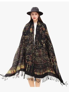 DANA XU 100% Merino Wool Pashmina Shawl for Women 96"x43",